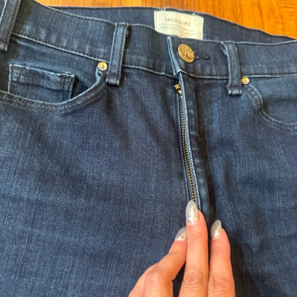 McGuire Raw Edge Hem High Rise Skinny Jeans in Dark Wash. Size Women’s 28 - Picture 7 of 17